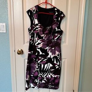 D-6 Connected Apparel Purple wine country printed sleeveless dress size14